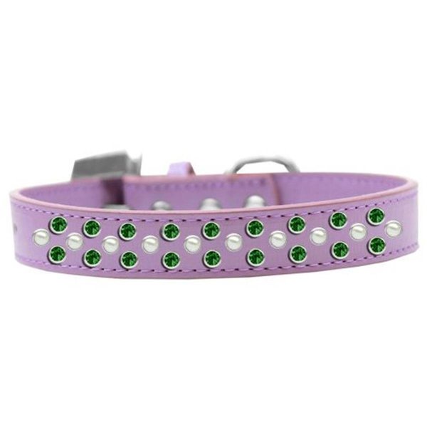 Unconditional Love Sprinkles Pearl & Emerald Green Crystals Dog CollarLavender Size 12 UN786002